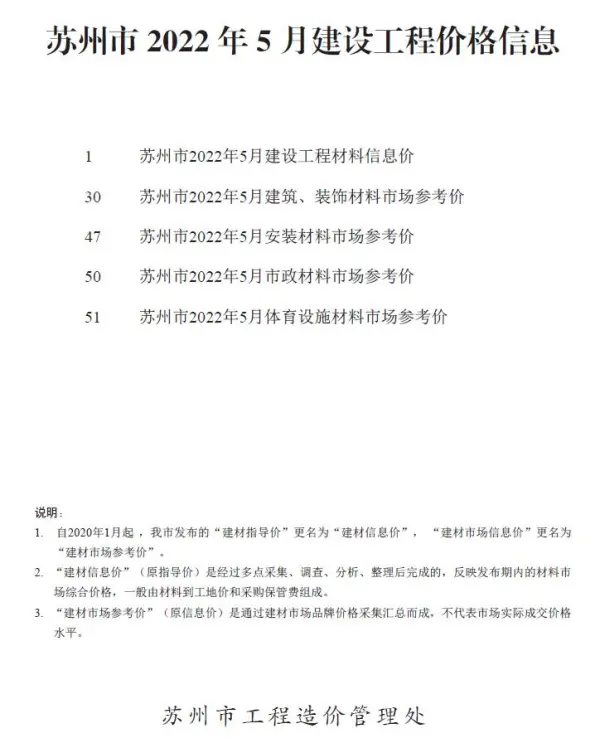 苏州市2022年5月信息价PDF扫描件