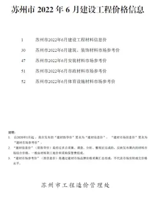 2022年苏州造价信息电子版