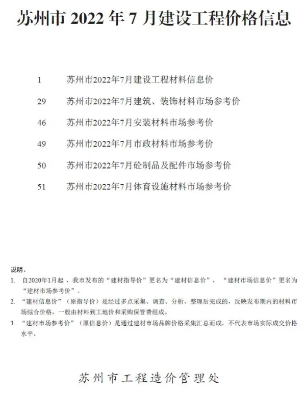 苏州市2022年7月信息价PDF扫描件