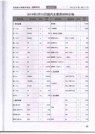 洛阳市2014年1期建设工程造价信息工程信息价电子版PDF