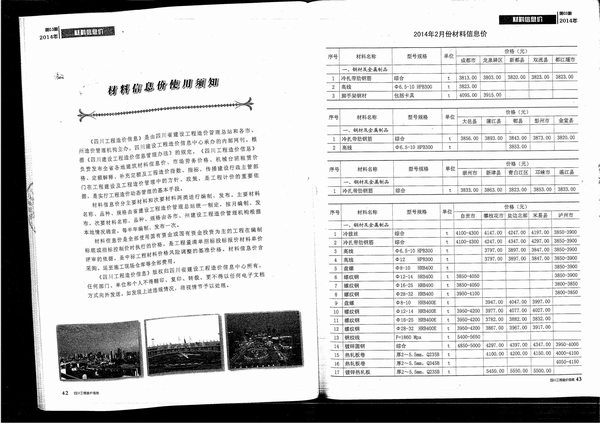 四川省2014年3月工程造价信息价