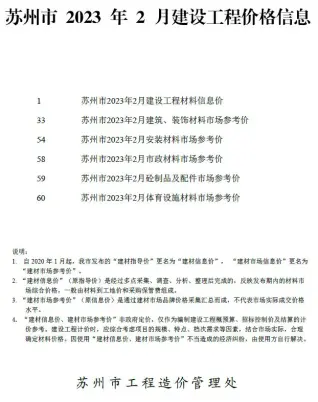 2023年2月苏州电子版工程建材价