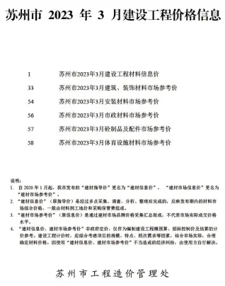 2023年3月苏州电子版工程建材价