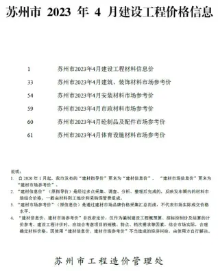 2023年4月苏州电子版工程建材价