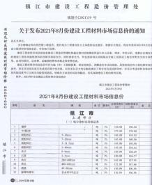 镇江2021年8月造价信息电子版
