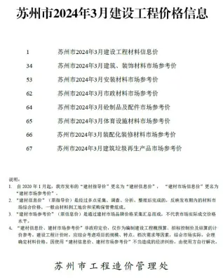2024年3月苏州电子版工程建材价