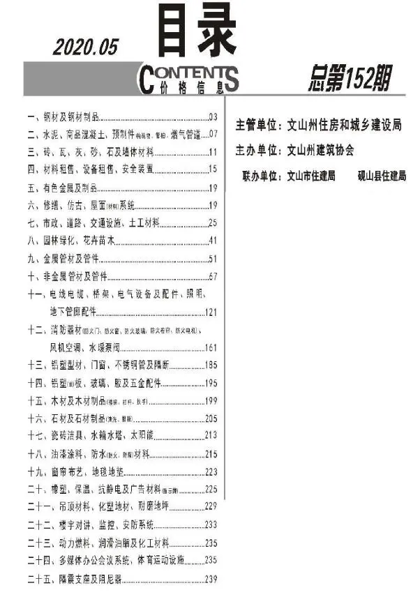 文山2020年第5期造价信息期刊封面