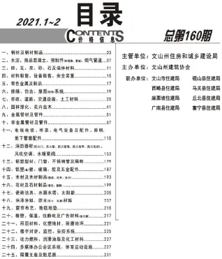 文山州2021年1期1、2月造价信息PDF期刊