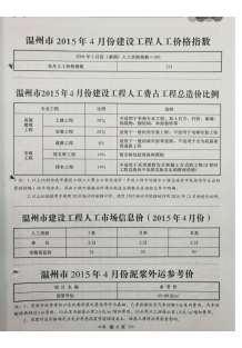 温州2015年4期造价信息电子版