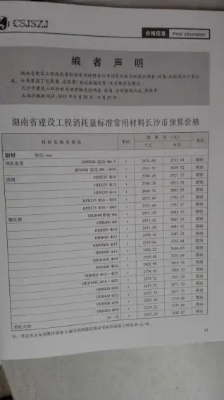 长沙市2015年第4期造价信息PDF期刊
