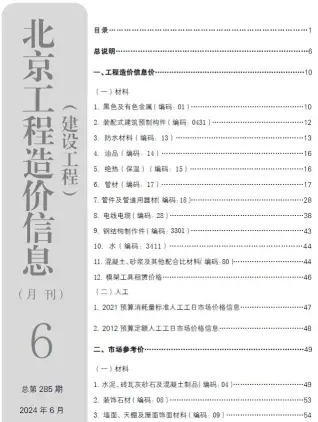 北京2024年6月造价信息期刊封面