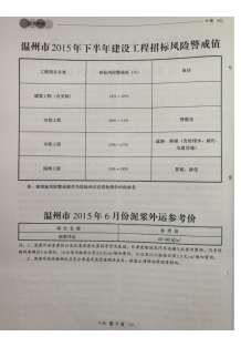 温州2015年6期造价信息电子版