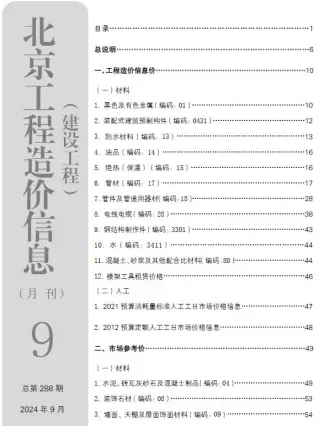 2024年北京造价信息期刊封面