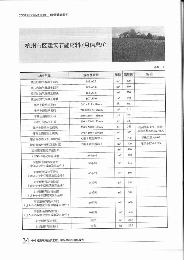 杭州市2015年7月信息价PDF扫描件