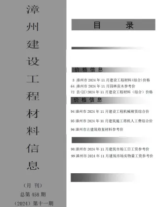 2024年漳州市造价信息