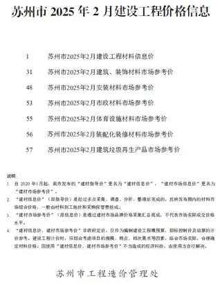 苏州2025年2月信息价PDF电子版