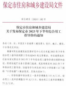 保定市住房和城乡建设局关于发布保定市2023年下半年综合用工指导价的通知(保住建发[2024]102号文)电子版