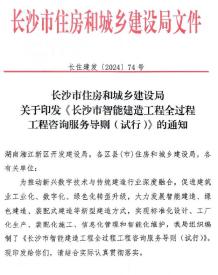 关于印发《长沙市智能建造工程全过程咨询服务导则(试行)》的通知电子版