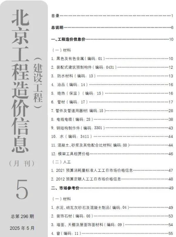 北京市2025年5月信息价PDF扫描件