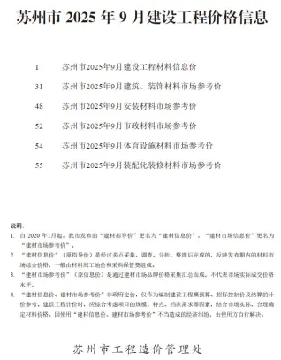 2025年9月苏州市造价信息期刊封面
