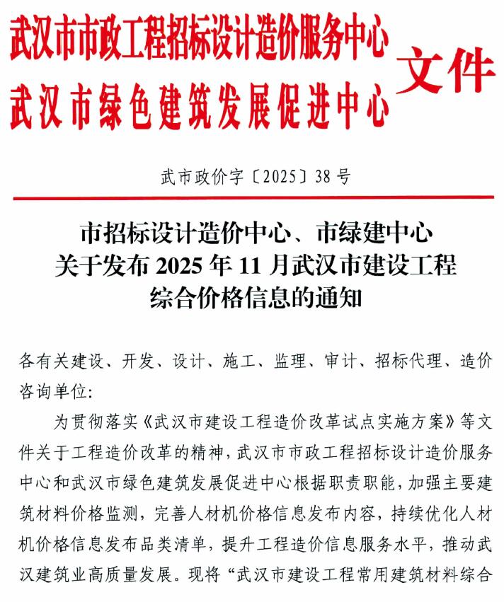 2025年武汉市信息价电子版