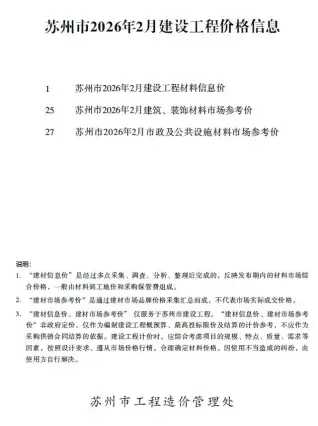 苏州2026年2月电子版造价信息期刊封面