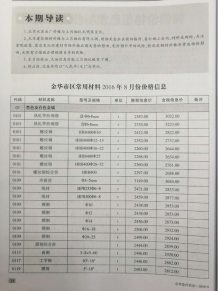 金华2016年8期造价信息电子版