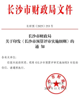 长沙市财政局关于印发《长沙市预算评审实施细则》的通知