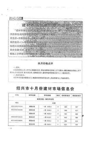 绍兴建设工程造价管理信息2017年10月