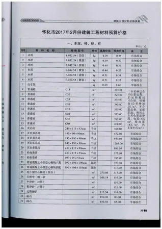 怀化市2017年第2期造价信息PDF期刊