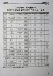 义乌2017年3期造价信息电子版