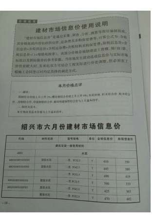 绍兴建设工程造价管理信息2017年6月