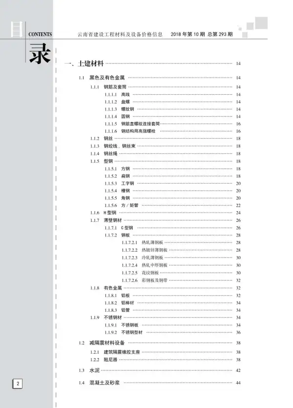 云南省2018年10月信息价PDF扫描件