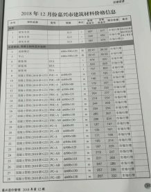 嘉兴2018年12期造价信息电子版