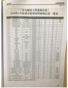 义乌2018年1期造价信息电子版