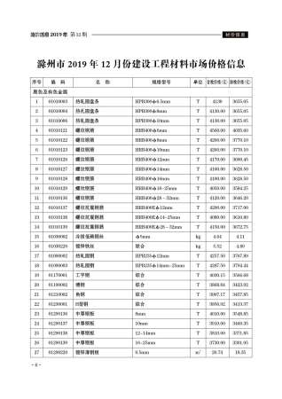 滁州建设工程造价信息2019年12月