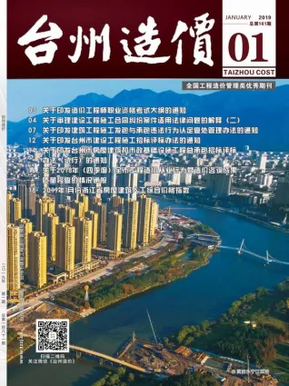 2019年第1期台州造价信息期刊封面