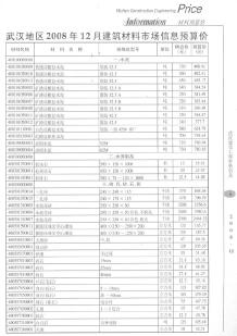 武汉2008年12期造价信息电子版