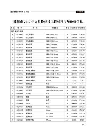 滁州市2019年第2期信息价电子版PDF