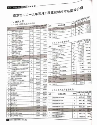 南京市2019年第3期造价信息PDF期刊