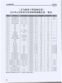 义乌2019年6期造价信息电子版