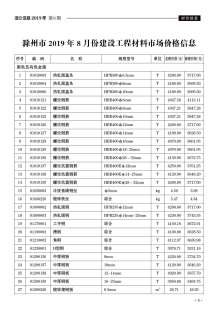 滁州2019年8期造价信息电子版
