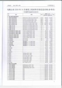 马鞍山2020年10期造价信息电子版