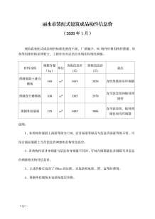丽水2020年1期造价信息电子版