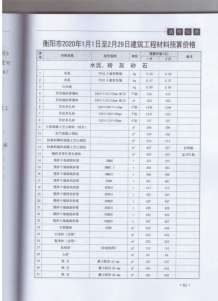 衡阳2020年1期造价信息电子版