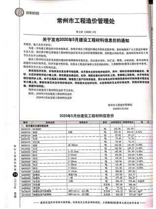 2020年第5期常州造价信息期刊封面