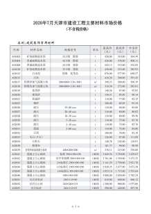 天津2020年7期造价信息电子版