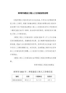 2021年2期蚌埠人工价造价信息电子版