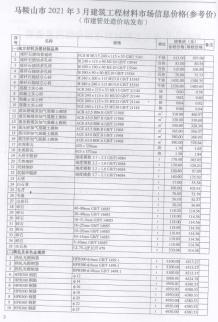马鞍山2021年3月造价信息电子版