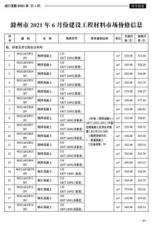 滁州2021年6月造价信息电子版